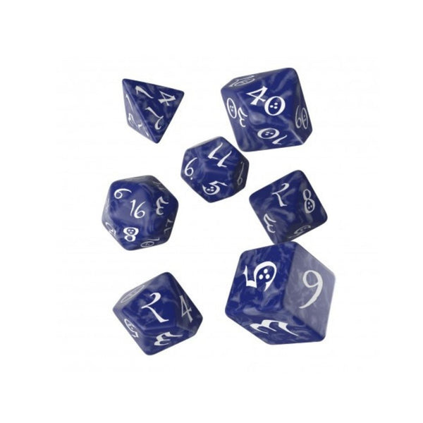 Clásico RPG Set de Dados Azul y Blanco