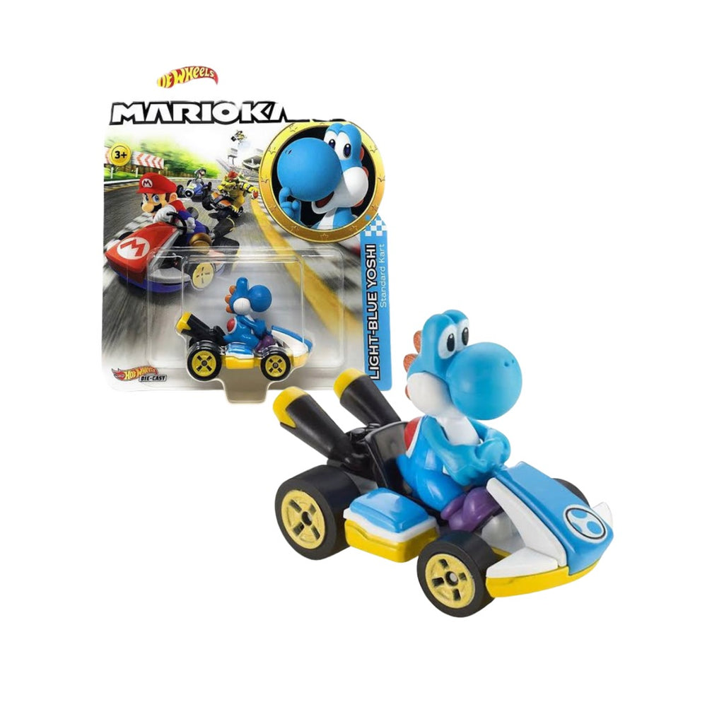 Light-Blue Yoshi Standard Kart MarioKart Hot Wheels Super Mario