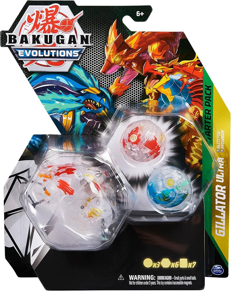 Bakugan Evolutions Starter Pack Diamante Gillator Ultra + Blitz Fox + Hydorous