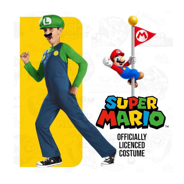 Disfraz Luigi Super Mario Talla Mediano (7/8) Unisex
