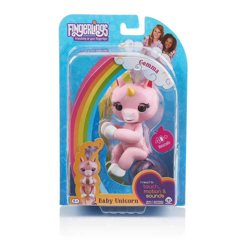 Fingerlings Gemma Unicornio Mascota Interactiva Rosado