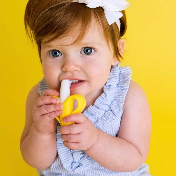 Banana Baby Cepillo de Dientes de Silicona Para Bebé