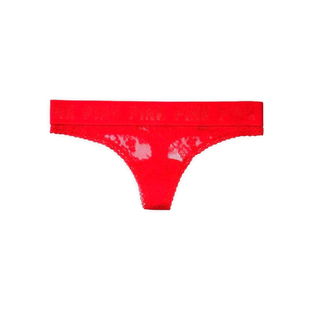 Victoria's Secret Tanga Logo Thong, Rojo Talla M