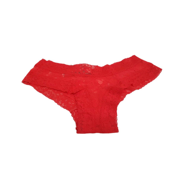 Victoria's Secret Logo Bikini con Encajes, Rojo Talla M