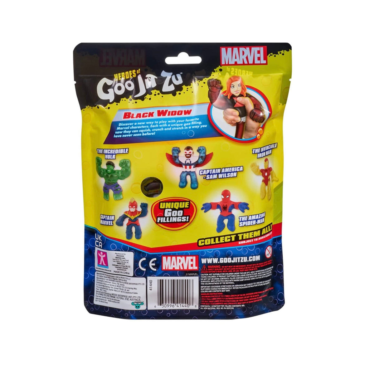 Figurine Heroes Of Goo Jit Zu Black Widow Marvel – Souple, 11,5 Cm