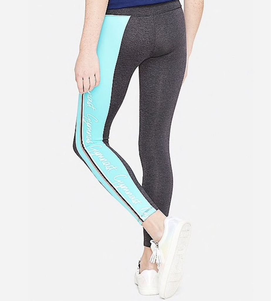 Leggings Sport Club Gymnastics Talla 12 Gris / Verde