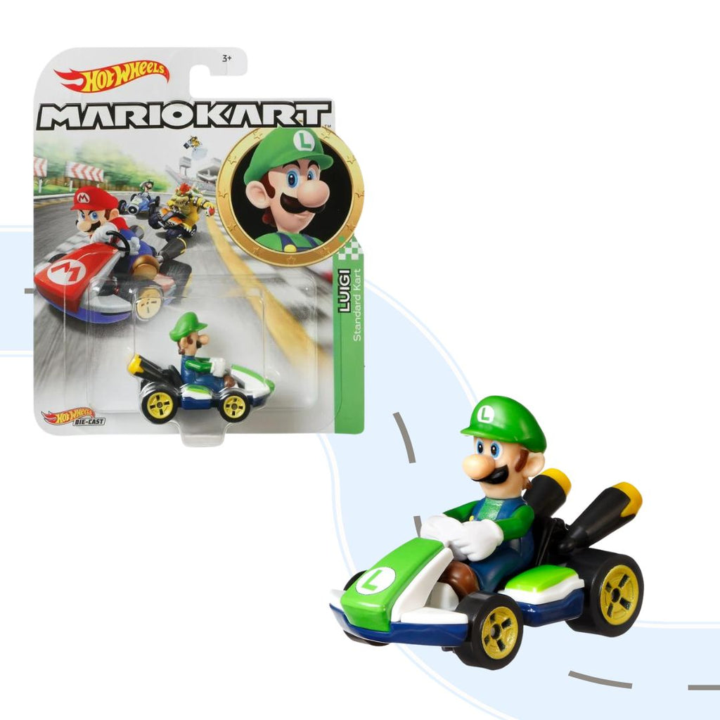 Luigi Standard Kart MarioKart Hot Wheels Super Mario