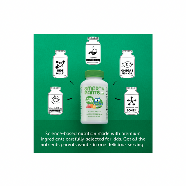 Smarty Pants Vitaminas KIDS MULTIVITAMINAS Con Fibra Para Niños