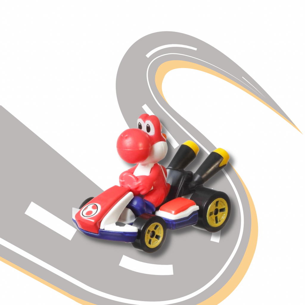 Red Yoshi Standard Kart MarioKart Hot Wheels Super Mario Rojo