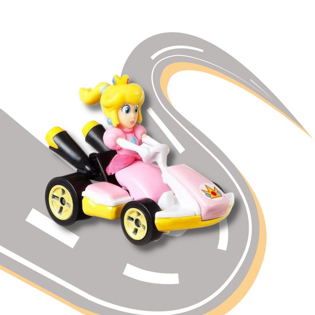 Princess Peach Standard Kart MarioKart Hot Wheels Super Mario HBK