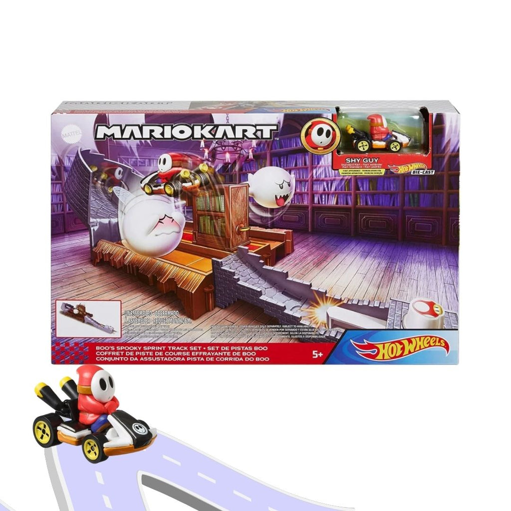 MarioKart Pista Saltos de Boo Super Mario + Shy Guy Hot Wheels