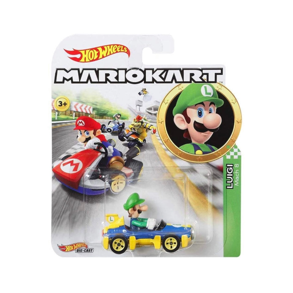 Luigi Mach 8 MarioKart Hot Wheels Super Mario