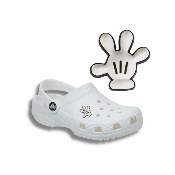 Crocs Jibbitz Charms Mickey Guante Blanco ~ Accesorios Decorativos Para Crocs