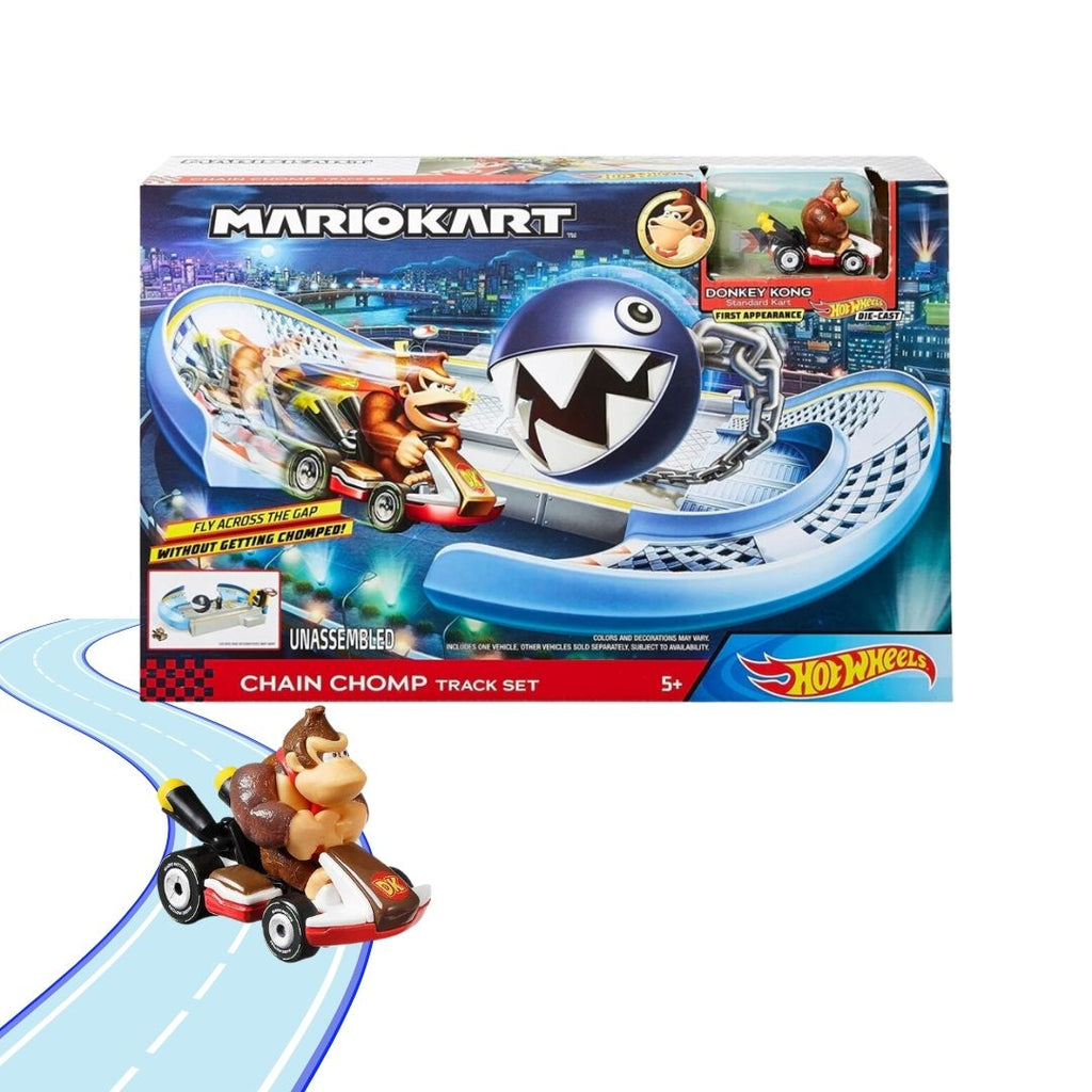 MarioKart Pista Chomp Super Mario + Donkey Kong Hot Wheels