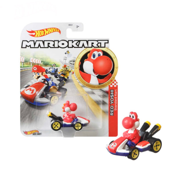 Red Yoshi Standard Kart MarioKart Hot Wheels Super Mario Rojo