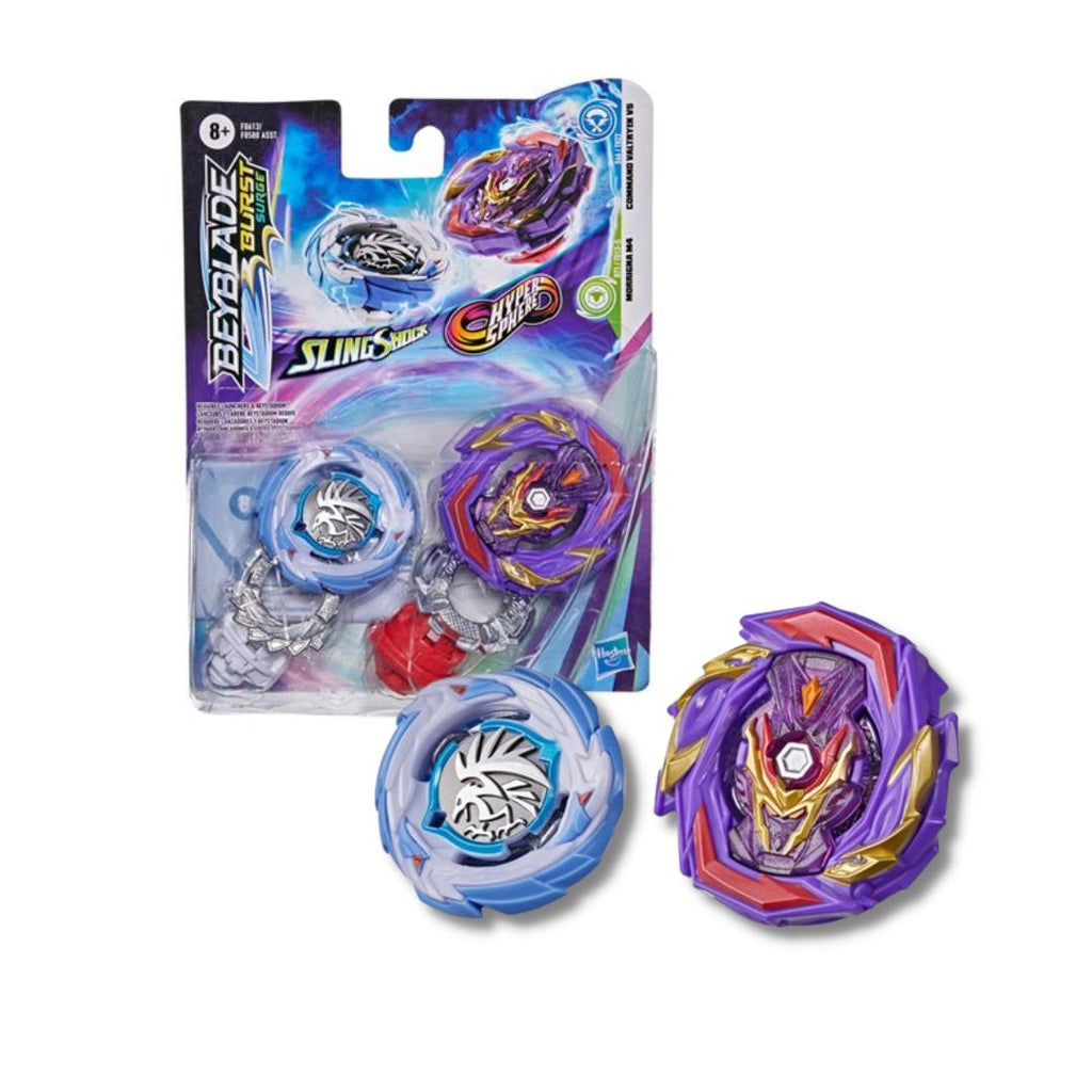 Doble Pack Beyblade Hypersphere Command Valtryek V5 Vs Slingshock Morrigna M4