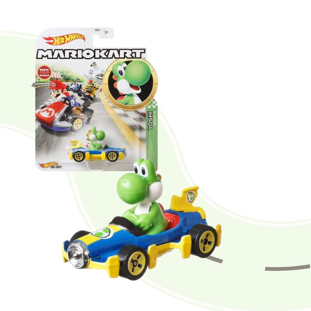 Yoshi Mach 8 Kart MarioKart Hot Wheels