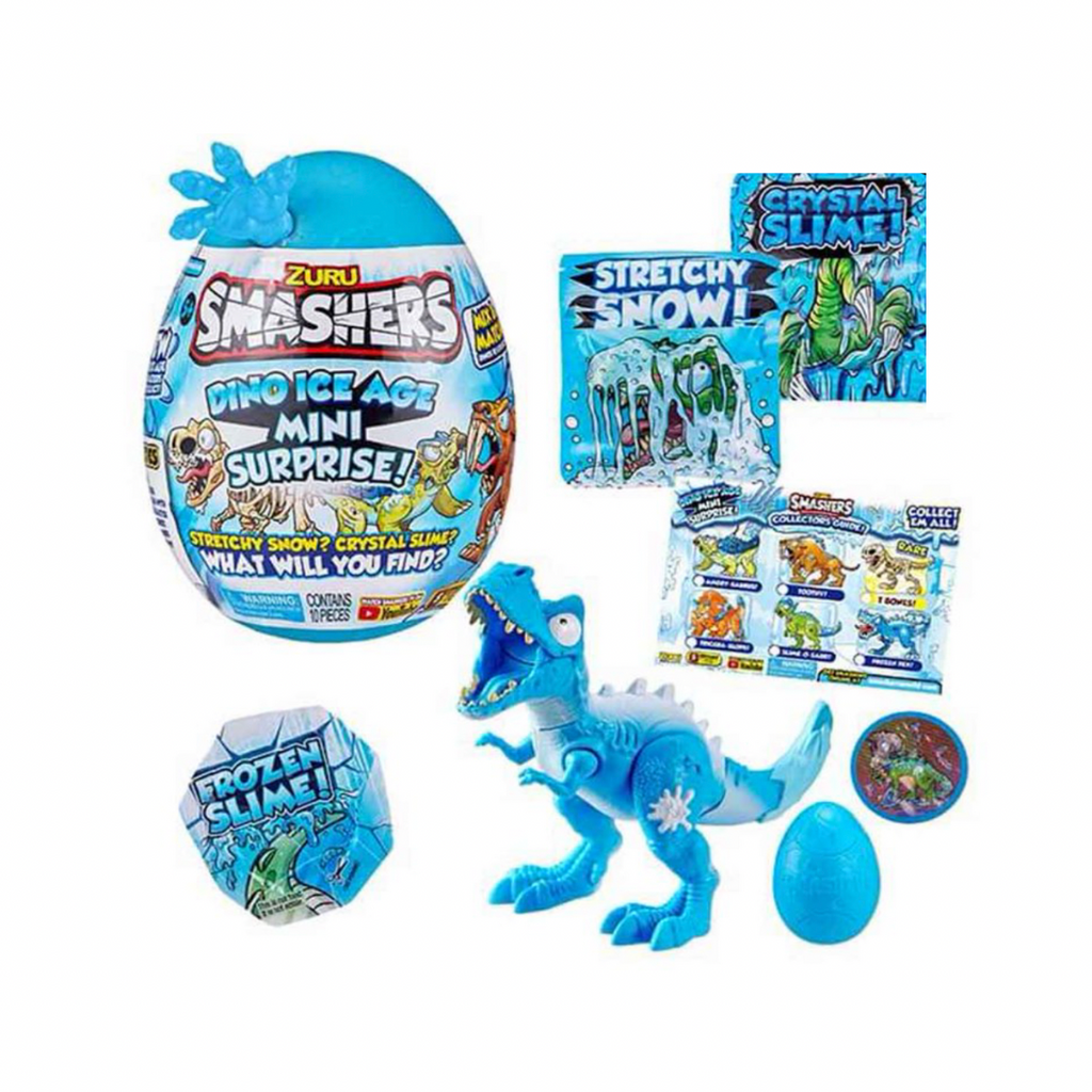 Smashers Dino Ice Age Mini Huevo Dinosaurio Sorpresa Azul